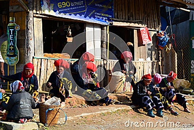 Red Dzao people. Sa Pa. Vietnam Editorial Stock Photo